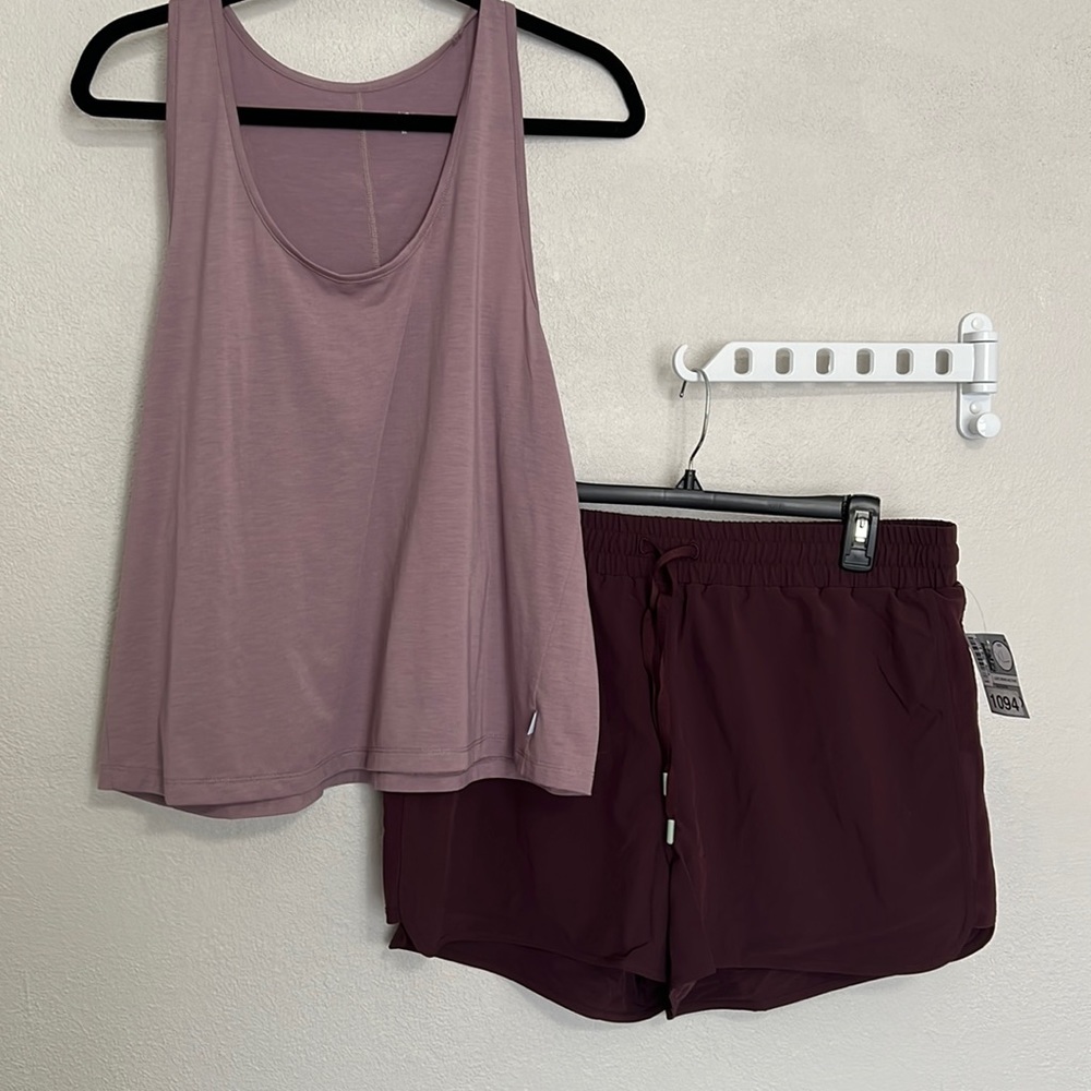 Johnny was Calme Set Elements Waist Short & Effect Tank Fig Purple Size XL